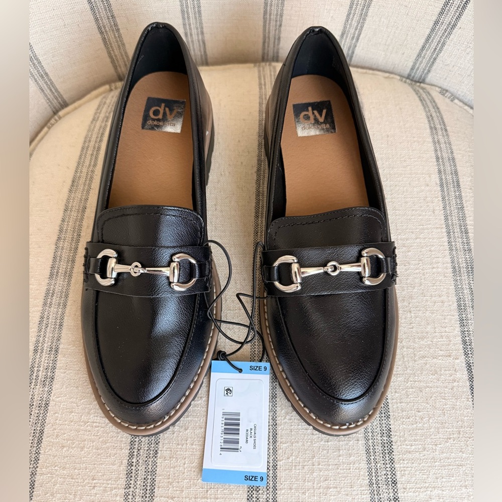 DV by Dolce Vita Black Flats with Silver Buckle